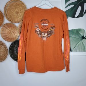 Vintage Harley-Davidson Looney Tunes Yosemite Sam Graphic Long Sleeves Tee Y2K